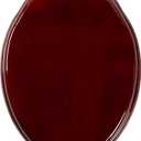 Toilet Seat, Solid Wood, Rubber Wood, High Gloss Finish, Mahogany Red, PIKLiDS (Elongated)