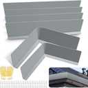 Gutter Valley Splash Guards, 6 Pcs 15.7 x 3.5 Inches Aluminum Downspout Diverter Roof Rain Roofing Gutter Guards with Screws for Shingle Corner and Straight House (Gray)