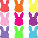 Geyee 108 Pcs Bunny Paper Cutouts Small Rabbit Die Cuts Bulletin Board Cut Outs Assorted Cutouts Paper Animal Decoration for DIY Craft Spring Party Decor 3.5 in (Colorful)