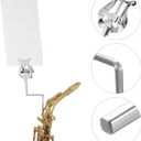 Alto Saxophone Lyre Sheet Music Holder- 18CM, Sax Marching Lyre Clamp- on Vertical Music Sheet Clip (Silver)