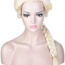 morvally Women Blonde Braided Ponytail Wig for Princess Cosplay Costume Halloween