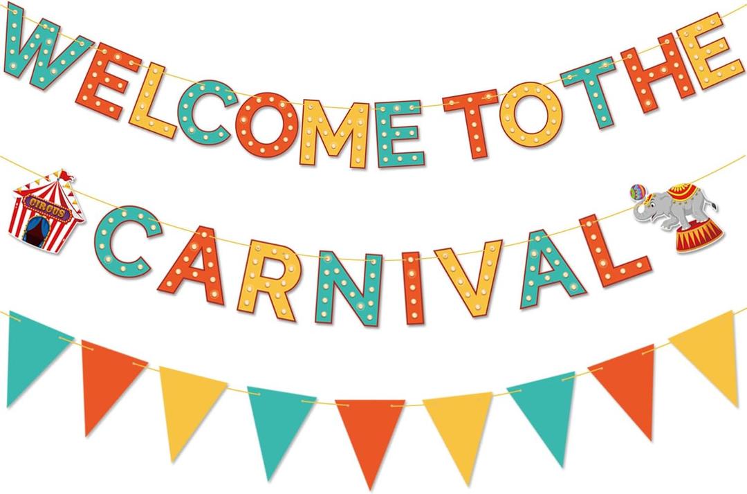 Welcome To The Carnival Banner - Carnival & Circus Theme Party Decorations, Games & Banners