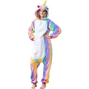 Unicorn Onesie Adult, Unisex Animal Cosplay Pajamas, Christmas and Halloween Costume (Small, Rainbow)