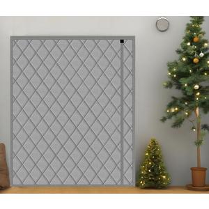 Thermal Door Curtain Fits Doors Size 50"x82"Curtain Size 53"x84", Magnetic Insulated Curtain Side Open Keep Warm in Winter Cool in Summer,Diamond Pattern,Gray