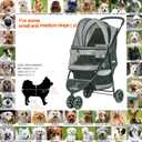 ROODO Escort 3 Wheel Dog Cat Pet Stroller for Small/Medium Dogs Cats Best Lightweight Foldable Portable Compact Jogger All Terrain Travel Pet Gear System Puppy Doggie Bunny Kitty Stroller(Grey)