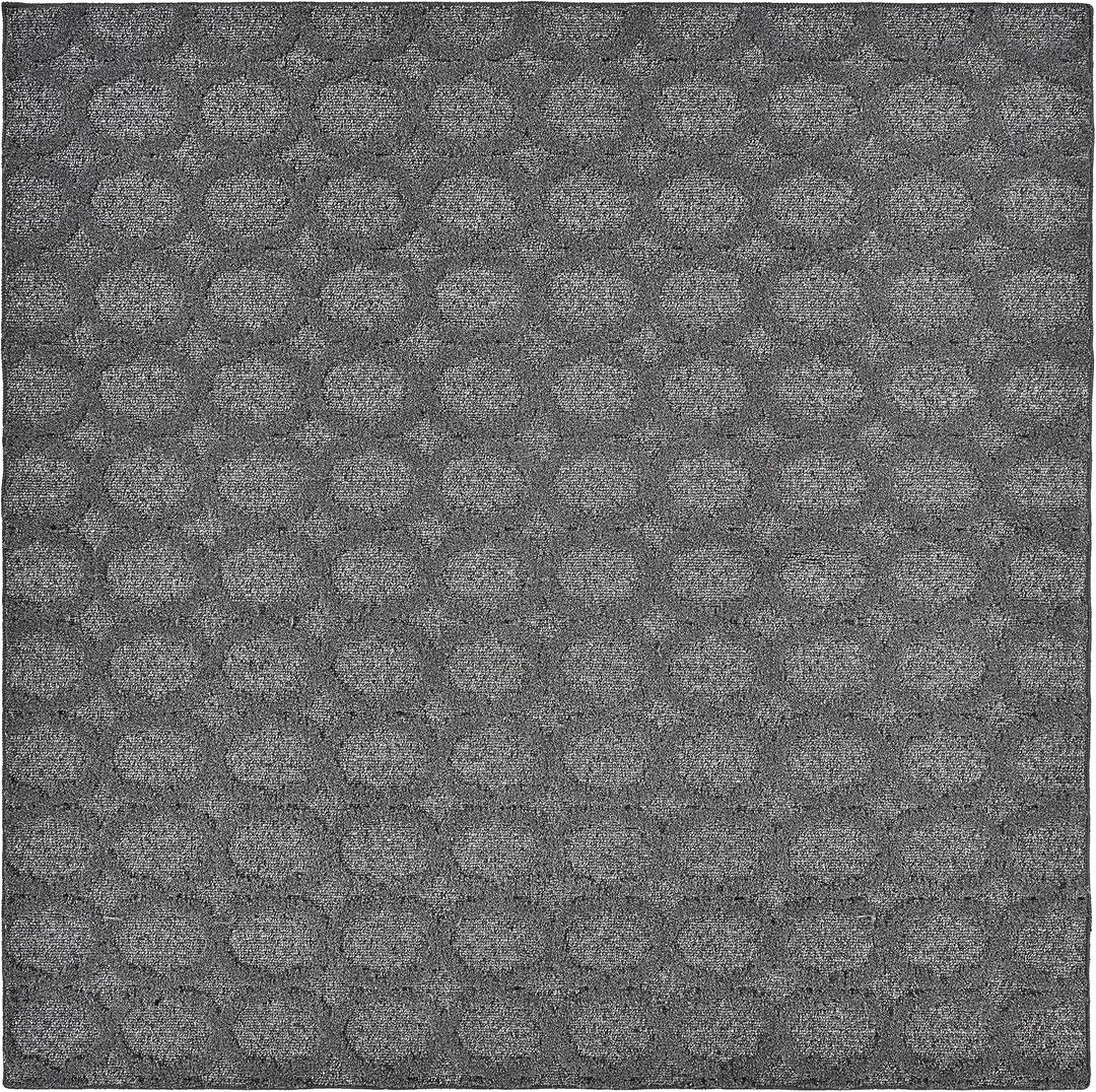 Garland Rug Garden Trellis 6 ft. x 6 ft. Square Indoor/Outdoor Area Rug Outdoor Waterproof Rug for Patio, Camping Rugs, RV, Porch, Deck, Camper, Balcony, Backyard for High-Traffic Areas, Heather Gray