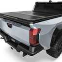 LEDKINGDOMUS Hard Tri-fold FRP Tonneau Cover Fits for Toyota Tacoma 2024 2025 2026, 5ft Bed with Track Rail System(Excl. Trail)