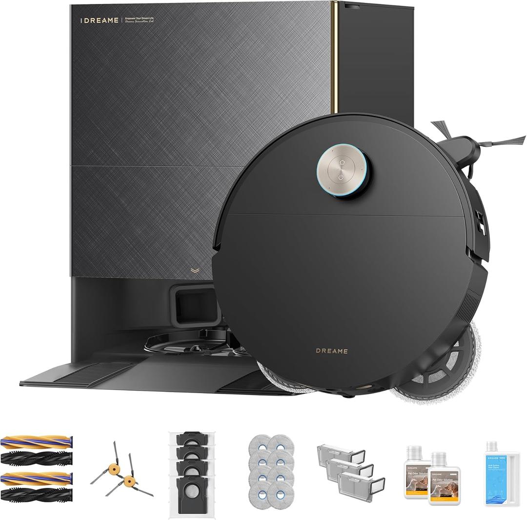 DREAME X60 Max Ultra Complete Robot Vacuum and Mop, Upgraded from X50 Series, 3.13in (7.95cm) Ultra-Thin Design, 35,000Pa Suction, Self Emptying&Refilling, Mop Self-Cleaning, 280+ Obstacle Avoidance