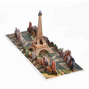 Travel Pop Up Card,3D Pop Up Card for World City, Handcrafted 3D Card Featuring Iconic Landmarks Greeting Card for Travel Lover (Eiffel Tower)