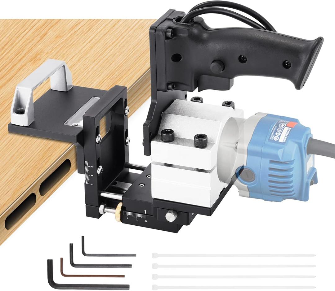 YUCHENGTECH 2 in 1 Invisible Fastener Slotting Bracket Router Mortising Jig Mortise and Tenon Jig for Router Woodworking Slotting Locator for Woodworking Furniture Splicing