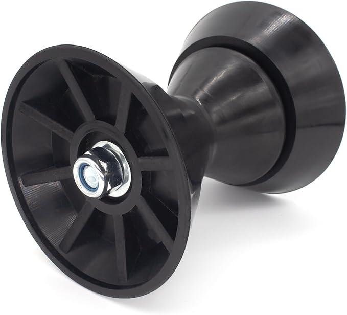 GlckMarine 5" X 3" & 7" X 4" Boat Trailer Roller Assembly with 1/2 Inch Shaft Bow Stop (Black)