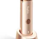 Bikini Trimmer for Women with Dual Head - IPX7 Waterproof & Painless Eletctric Razors for Public Hair - Eletric Shaver for Underarm Leg Body (Gold)