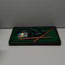 Mini Pool Table Toy – Portable Billiards Game Table for Kids & Adults, Desktop Billiard with Balls & Sticks, Family Game Night Gift for Boys Girls (Black & Green)