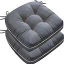 1 MIDDLE ONE Outdoor Chair Cushions Set of 2, Outdoor Cushions for Patio Furniture and Wicker Chair, Memory Foam Patio Seat Cushion Pads with Ties, 19 x 19 Inch (Grey)
