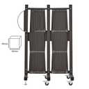 GYMTIME Expandable Metal Barricade, Safety Barrier with Casters, Flexible Mobile Gate, 23 Feet, Brown, Adjustable Temporary Fence for Garden Indoor