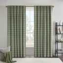 Madison Park Anaheim Cabin Plaid Curtain Window, Thermal Insulated Fleece Lining, Living Room Decor Room Darkening Drape for Bedroom, 1-Single Panel Pack, 50x63 Rod Pocket, Natural (50"W x 63"L (Pack of 1))