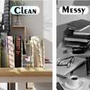 Adjustable Vertical File Sorter, Sturdy Plastic Expandable Upright File Holder for Notebooks, Magazines, Desktops, Bookshelves and Offices, Easy to Assemble and Expand, White