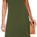 VOBCTY Women's Casual Short Sleeve Tshirt Dress Summer Side Split Loose V Neck Dresses Medium