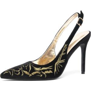 NEWBELLA Women's Mesh Slingback Kitten Heels Pointed Toe Pumps Comfortable Dress Shoes for Office Party