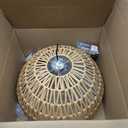 17.6 inch Hemp Rope Woven Pendant Light Wicker Pendant Light 3-light Rattan Light Fixture Boho Chandelier Farmhouse Chandelier Dome Pendants Light for Dining Room Bedroom Kitchen(Bulb Incl