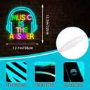 Music Neon Sign for Wall Decor Music Is The Answer LED Neon Light for Studio Dimmable Bar LED Sign for Livehouse Bar Party Bedroom Rock And Roll LED Light Birthday Gifts Size 12.5 * 12.1In(TWP304)