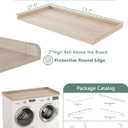 Piskyet Washer Dryer Countertop,Laundry Countertop with Edge Rails,27.5" Depth x 54" Wood Countertop for Washer and Dryer,Laundry Machine Topper for Laundry Room Organization and Storage(Grey)