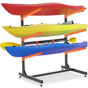 Kayak Storage Rack, Freestanding Kayak Racks for Garage, Heavy Duty Adjustable Kayak Stand Indoor Outdoor Storage Rack for Kayaks, Canoes, Surfboard & Paddleboard