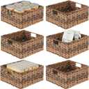 mDesign Woven Plastic Storage Bins, Brown Ombre, 6 Pack, 12 x 13 x 6 in