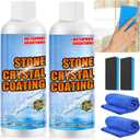 2Pcs Stone Brighten Crystal Plating Agent, Stone Crystal Plating Agent, Marble Stain Remover,Marble Polish, Nano Stone Crystal Plating Agen, Effectively Brightens Ceramic and Stone Coatings 100ml