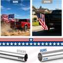 ZMTECH 5FT One Piece Heavy Duty Stainless Steel Flag Pole for Outside House,Flag Pole for Truck,Jeep,Porch,RV,Boat,Wall & Vehicle Use Silver(Without Bracket)