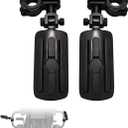 FOVPLUE 1",1.25"Highway Footpegs, Adjustable Highway Peg w/ 3-Piece Clamp for Harley Touring Softail Dyna Sportster models w/25mm-32mm Engine Guard/Tubing, Black#1