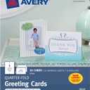 Avery Printable Greeting Cards, Quarter-Fold, 4.25" x 5.5", Matte White, 20 Blank Cards with Envelopes (3266)