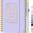 Planner 2026-2027, 18 Months Weekly and Monthly Hardcover Planner, January 2026 - June 2027, 5.75" x 8.38" A5 Daily Calendar Planner Book with Tabs, Spiral Yearly Agenda Organizer Notebook for School Work Home, Purple
