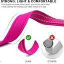 azuza Reflective Dog Collar, Soft Neoprene Padded Pet Collar with ID Tag Ring, Adjustable for Large Dogs, Hot Pink, Large