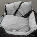 Best Pet Supplies Elevated Dog Car Seat for Small Dogs, Booster Seat with Safety Tether & Storage, Washable Travel Pet Seat for Front or Back Seat, Up to 25 lbs - Black - 21 x 20 x 14