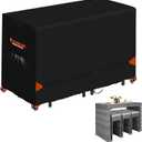 Kovshuiwe Outdoor Bar Height Dining Set Cover, Heavy Duty 600D Oxford Fabric Waterproof Patio Bar Height Table and Chair Cover for Rectangular 76" L Tall High Furniture Set - 76" L x 34" W x 42" H