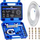 Orion Motor Tech 3/16 in Brake Line Kit, Brake Line Flaring Tool Kit with 25 ft Brake Line, 16 Fittings & 4 Unions, Double & Single Flaring Tool Kit for Most Hydraulic Braking Fuel Systems