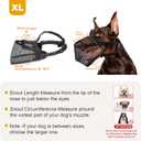 Mesh Dog Muzzle, Breathable Soft Dog Muzzle with 3 Reflective Straps for Secure Fit, Prevents Biting, Chewing Scavenging  Adjustable for Small Medium Large Dogs, XL