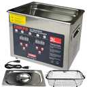 THIKPO Professional 3L Ultrasonic Cleaner 120W 40kHz with Digital Timer & Heater 110V 304 SUS Tank Stainless Steel Basket for Jewelry, Watches, Glasses, Lab, Medical, Industrial Parts