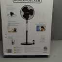 BLACK+DECKER 16 Inches Stand Fan with Pedestal Base, Height Adjustable Pedestal Fan with Remote and Touch Control Panel, Free Standing Fan with 90-Degree Oscillating and 3-Speed Settings, Black