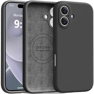 Ktele Magnetic for iPhone 16 Case [Compatible with Magsafe] [Premium Silicone Satin-Smooth Touch] Slim Shockproof Anti-Scratch Microfiber Lining Case, 6.1 inch, Black