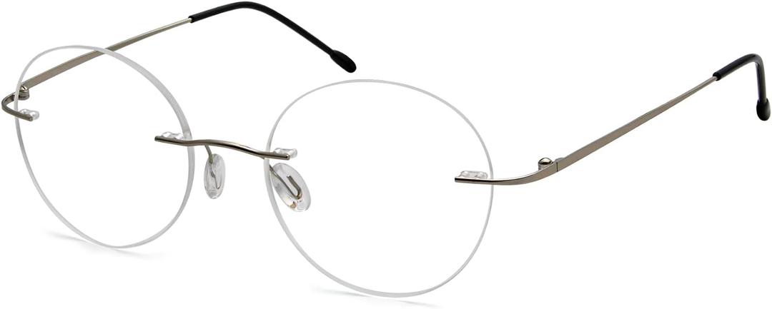 Eyekepper Frameless Reading Glasses Women - Round Rimless Readers Men Silver, + 1.50
