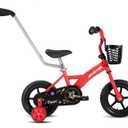 JOYSTAR 10 & 12 Inch Kids Bike for Boys and Girls Ages 1-4 Years, Toddler Bike with Training Wheels & Basket, Detachable Parent Push Handle, Kids Pedal Bike, Multiple Colors