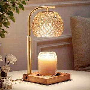 Mocalido Candle Warmer Lamp with Timer, Dimmable Electric Candle Warmer Adjustable Height, Top Candle Melter Warming Lamp for Scented Jar Candles, Amber