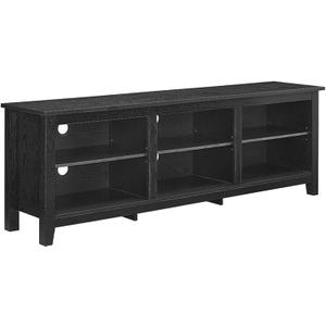 Walker Edison Wren Classic 6 Cubby TV Stand for TVs up to 80 Inches, 70 Inch, Black