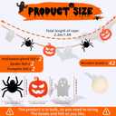 2 x Cute Halloween Garland, Spider Ghost Pumpkin Decorations Wooden Beads Felt Halloween Garland for Bedroom Haunted House Fireplace Wall Indoor Outdoor