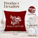 Red Christmas Santa Pillow Covers 18x18 Inches, Hohoho Winter Christmas Decorative Pillowcase Cases, Winter Retro Xmas Holiday Throw Pillow Covers for Couch Sofa Bed Home Room Decor