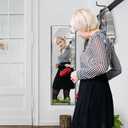 PETAFLOP 14x48 Inch Full Length Mirror Wall Mounted, Large Body Door Mirror with Rectangular Framed for Bedroom Bathroom Living Room Decor, Black