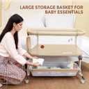 Baby Bassinet Bedside Sleeper, 3 in 1 Baby Bassinet for Newborns Co-Sleeper Bassinet with Wheels, Breathable Mesh, 6-Level Height Adjustment, Easy Folding Portable Bassinet for Home or Travel, Beige, Crib