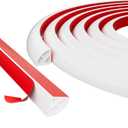 KNEELISA 16.4ft/5m Flexible Peel and Stick Quarter Round Molding Trim for Walls,Bendable 1/4 Round Rubber Floor Shoe Molding,Crown Moulding Ceiling Border Trim,Double Adhesive Caulk Strip,White